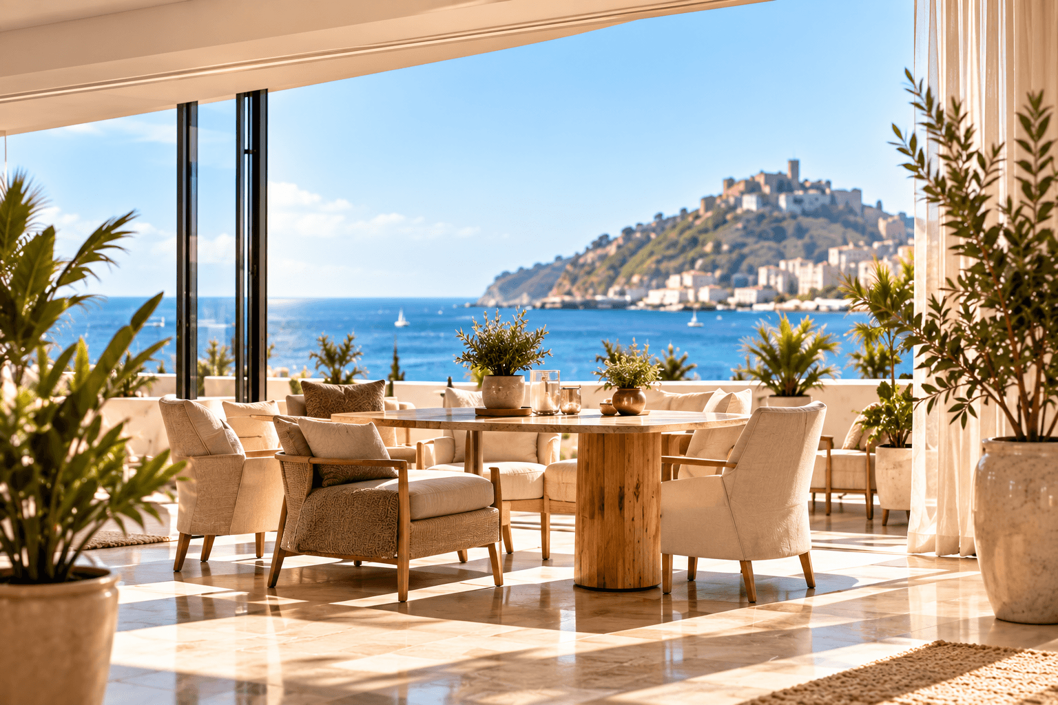 Terraza con vistas al mar